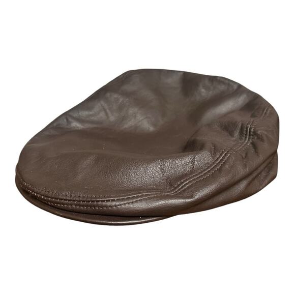 Vintage leather English flat cap Unisex Small - Picture 1 of 6